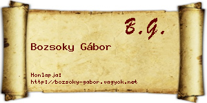 Bozsoky Gábor névjegykártya