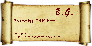 Bozsoky Gábor névjegykártya